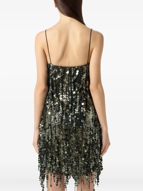 Blumarine sequin-embellished mini dress - Green