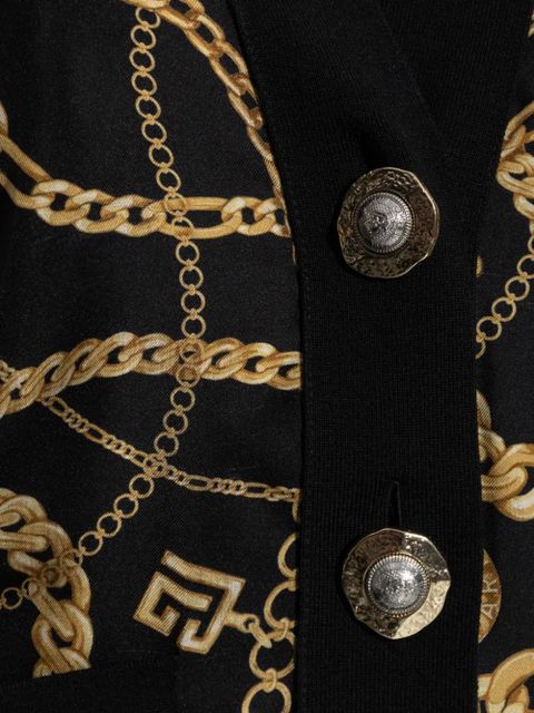 Balmain chain-print cardigan - Black