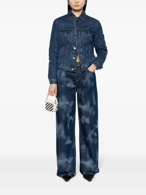 Off-White logo-detail denim jacket - Blue