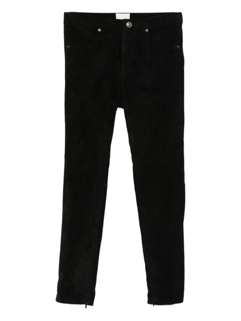 ISABEL MARANT Dorothea zip-cuffed suede trousers - Black - zdjęcie produktu nr 1