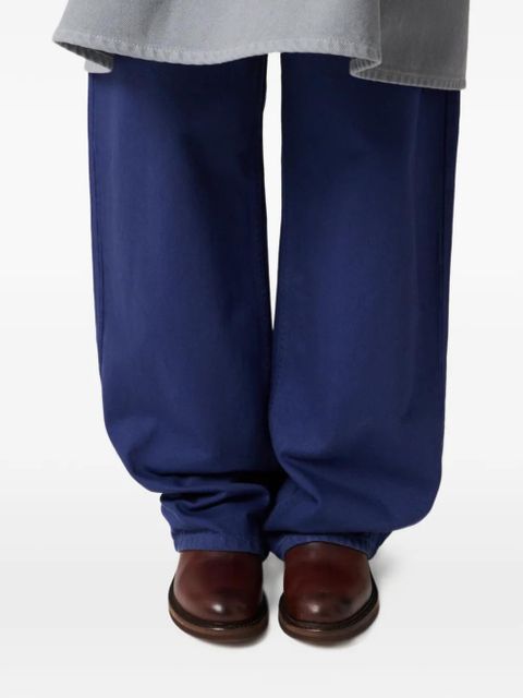 Miu Miu garment-dyed gabardine pants - Blue
