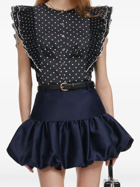 Self-Portrait A-line mini skirt - Blue