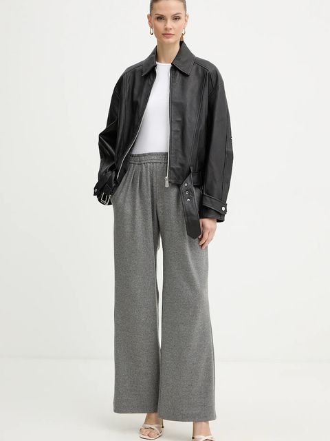 Pinko kurtka skórzana kolor czarny przejściowa oversize 105793 A2U7 - zdjęcie produktu nr 2