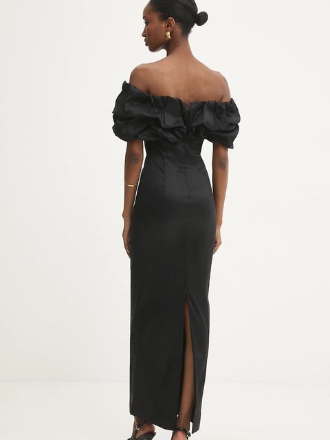 Answear.LAB sukienka kolor czarny maxi dopasowana