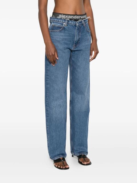 Alexander Wang logo-waistband jeans - Blue - zdjęcie produktu nr 2