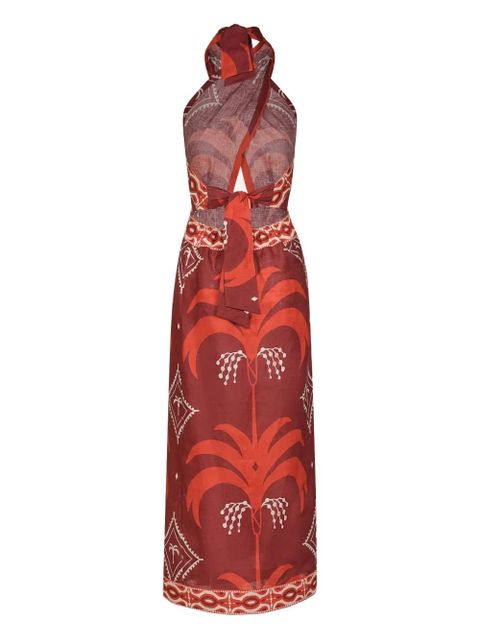 Johanna Ortiz Buen Viento printed halterneck dress - Red - zdjęcie produktu nr 2