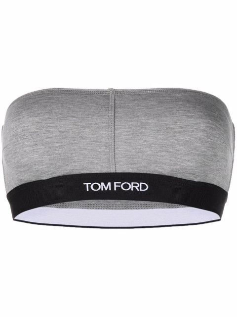 TOM FORD logo-underband bandeau bra - Grey - zdjęcie produktu nr 1
