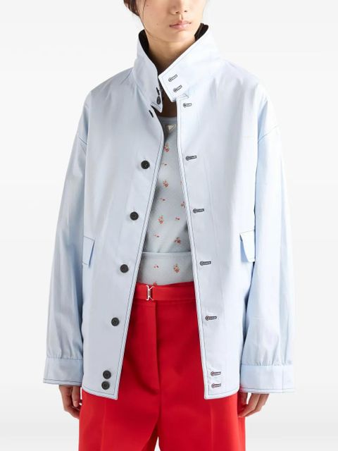 Prada kid-mohair and poplin jacket - Black