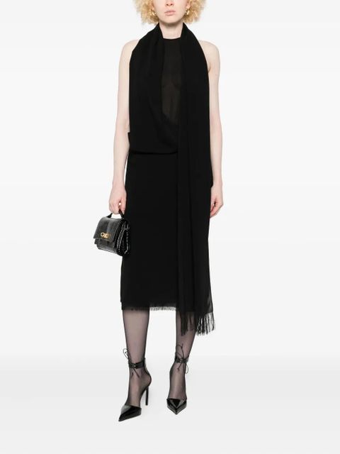 TOTEME draped fringed skirt - Black