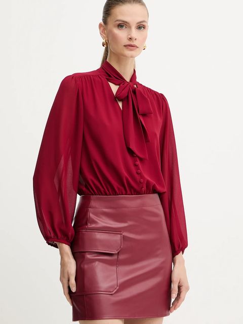 Liu Jo sukienka kolor bordowy mini rozkloszowana MF5072 E0624 - zdjęcie produktu nr 1