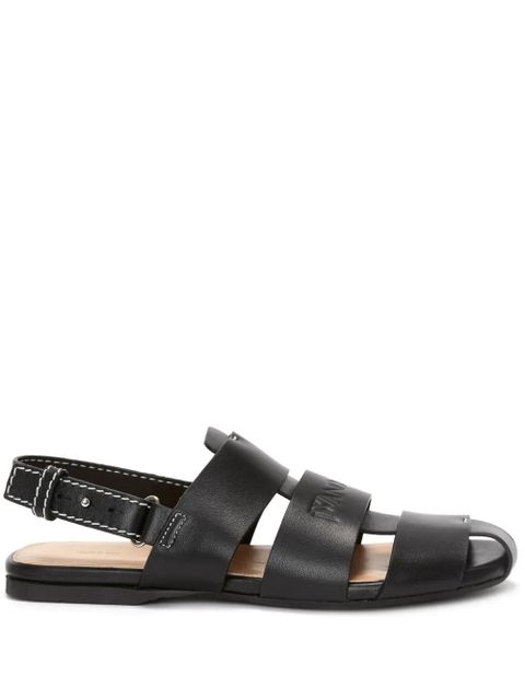 JW Anderson logo-debossed leather fisherman sandals - Black - zdjęcie produktu nr 1