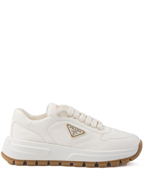 Prada triangle-logo leather sneakers - White - zdjęcie produktu nr 1