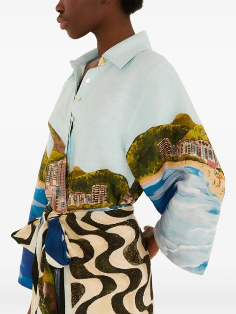 FARM Rio print tie dress - Blue