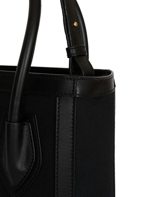 Balmain leather-trimmed canvas tote bag - Black
