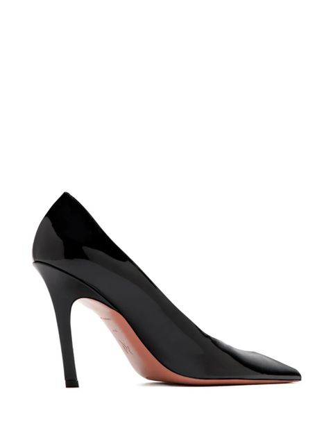 Amina Muaddi Christine patent pointed pumps - Black