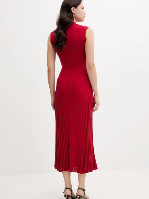 Tommy Hilfiger sukienka z domieszką jedwabiu kolor czerwony maxi rozkloszowana WW0WW45653