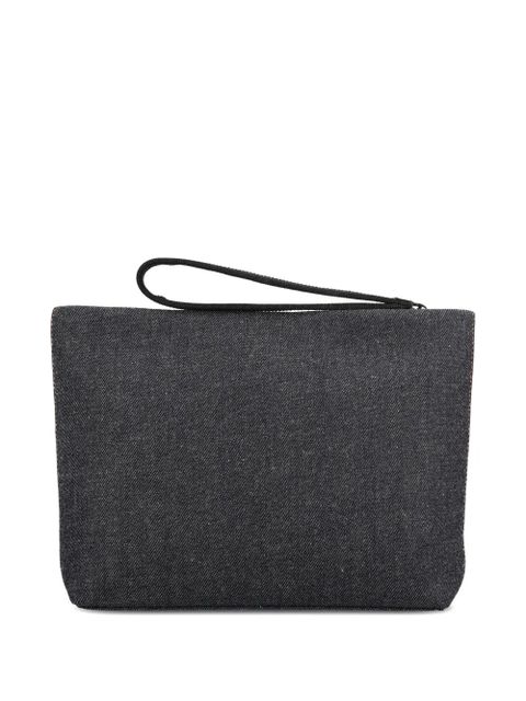 Givenchy logo-print denim clutch bag - Black - zdjęcie produktu nr 2