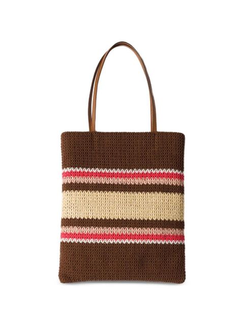 Miu Miu logo-embroidered tote bag - Brown - zdjęcie produktu nr 2