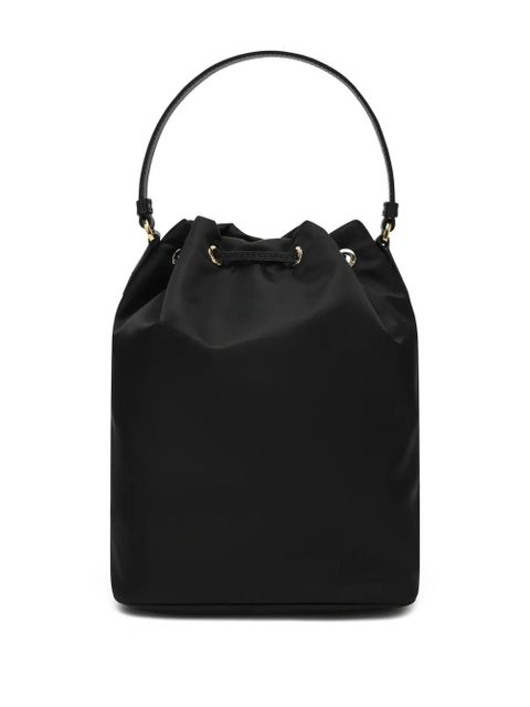 Prada drawstring top handle bucket bag - Black