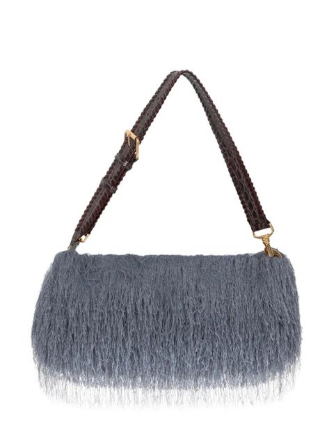 DRIES VAN NOTEN fringed leather shoulder bag - Grey - zdjęcie produktu nr 1