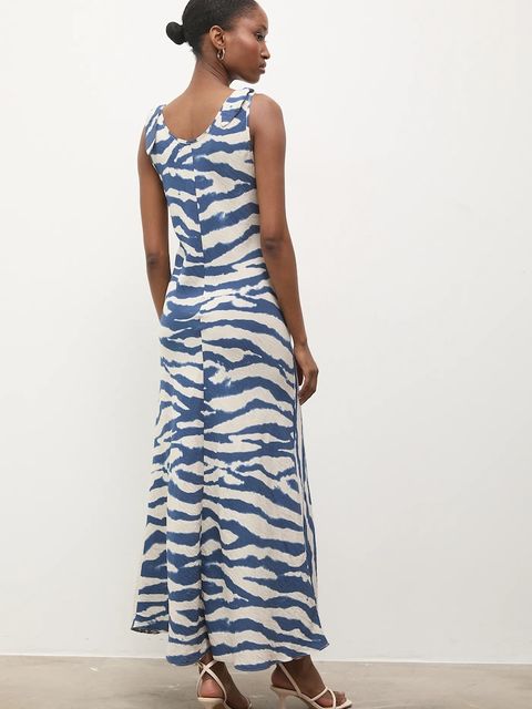 Answear.LAB sukienka kolor granatowy maxi prosta - zdjęcie produktu nr 2