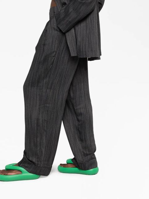 GANNI striped wide-leg trousers - Black - zdjęcie produktu nr 2