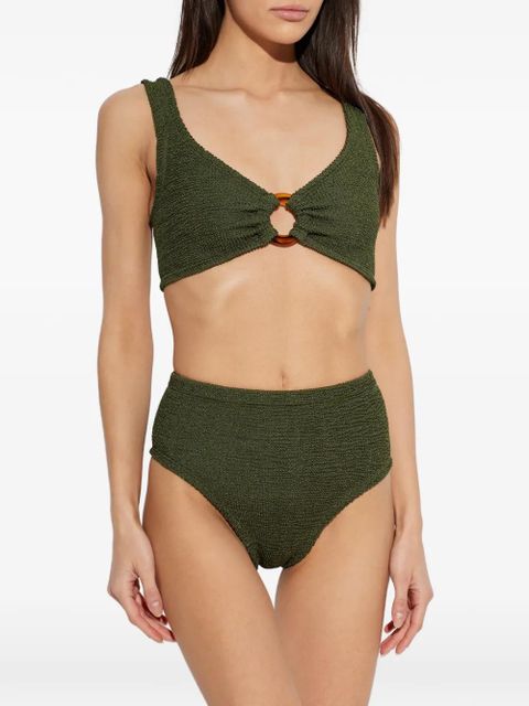 Hunza G Nadine crinkle ring bikini - Green