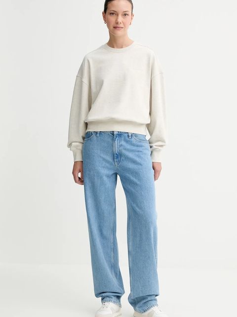 Calvin Klein bluza bawełniana damska kolor szary z aplikacją LV044C209G - zdjęcie produktu nr 2