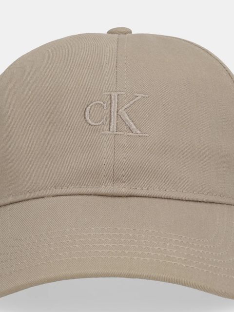 Calvin Klein Jeans czapka z daszkiem bawełniana kolor beżowy z nadrukiem LV04K5024G