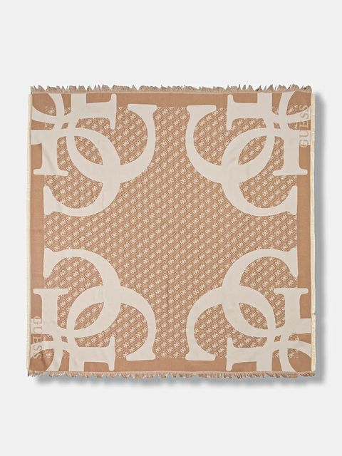 Guess szalik damski kolor brązowy wzorzysty AW5418 POL03 - zdjęcie produktu nr 1