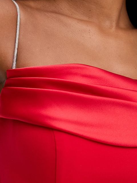 Answear.LAB sukienka kolor czerwony maxi dopasowana