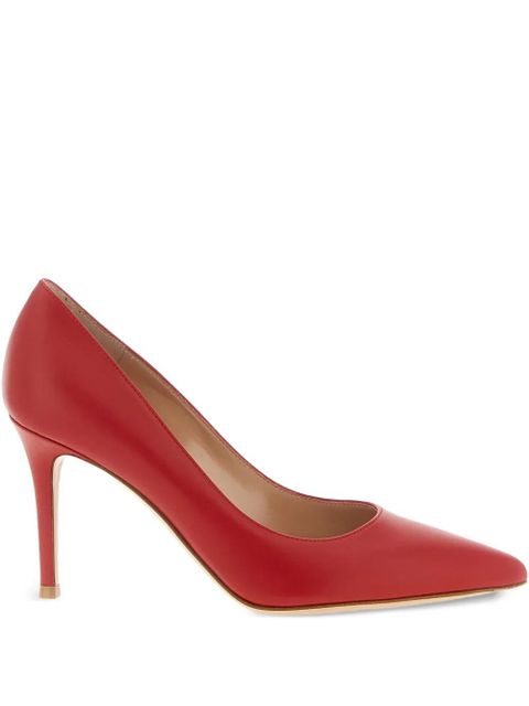 Gianvito Rossi 85mm leather heeled pumps - Red - zdjęcie produktu nr 1
