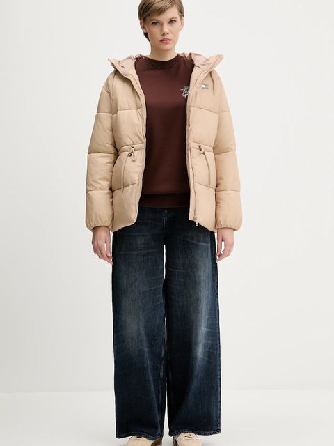 Tommy Jeans kurtka kolor beżowy zimowa oversize DW0DW21626 - zdjęcie produktu nr 2