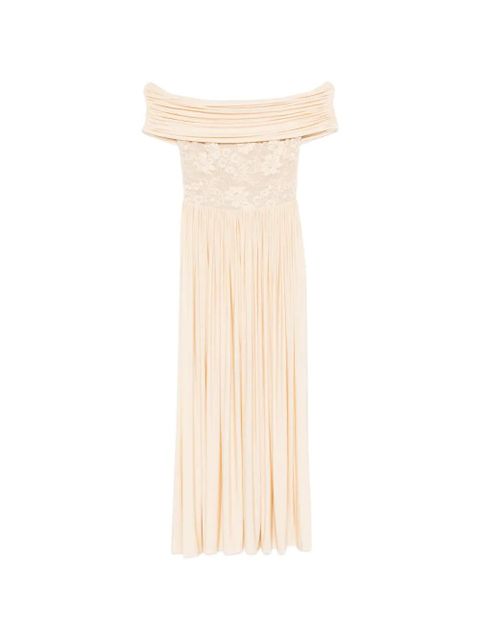 ZIMMERMANN lace-detail pleated maxi dress - Neutrals - zdjęcie produktu nr 1
