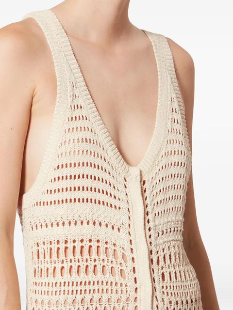 MARANT ÉTOILE Zaro V-neck crochet maxi dress - Neutrals