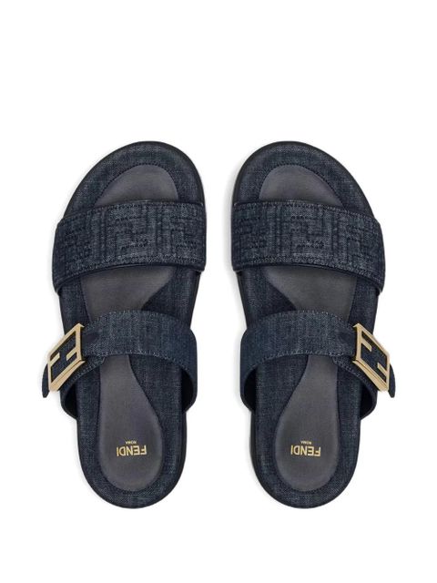 FENDI Feel FF double-strap sandals - Blue