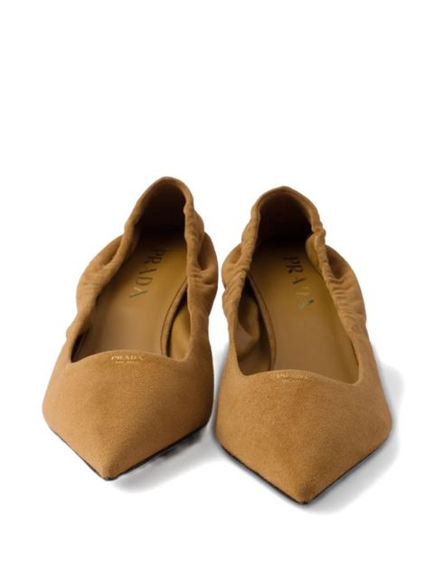 Prada suede pointed-toe pumps - Brown