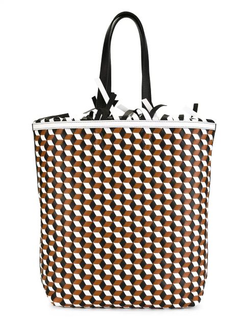 PUCCI geometric pattern frilled shoulder bag - Multicolour