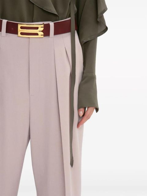 Victoria Beckham tie-detail ruffled silk blouse - Green