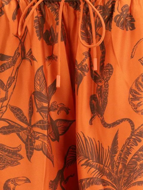 ALEMAIS monkey-print palazzo pants - Orange
