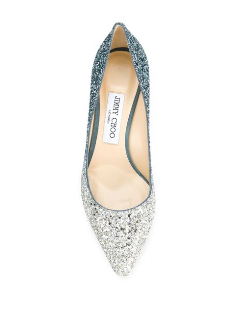 Jimmy Choo 60mm Romy glitter pumps - Silver