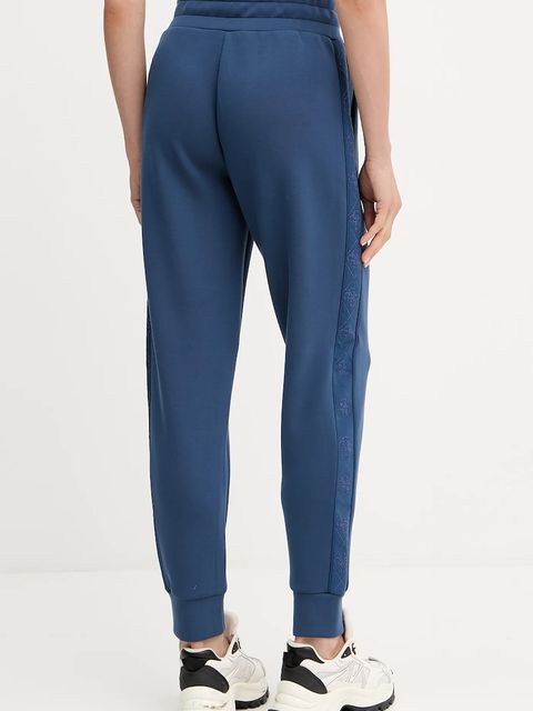 Guess spodnie dresowe NEW VICTOIRE damskie kolor niebieski z aplikacją W5YB11 KBYE2