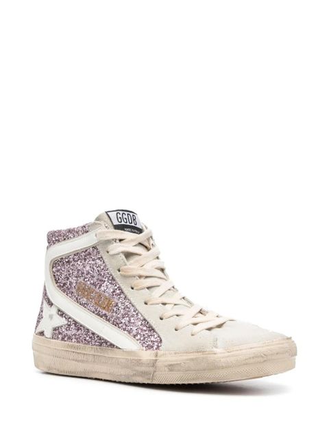 Golden Goose Slide glitter-detail sneakers - Pink - zdjęcie produktu nr 2