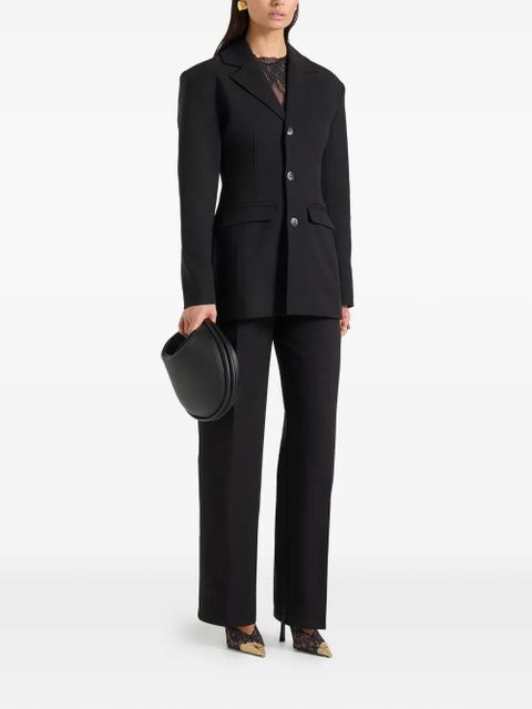 Manière De Voir Claire marble-button wide-shoulder blazer - Black - zdjęcie produktu nr 2