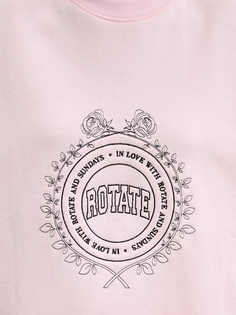 Rotate bluza bawełniana damska kolor różowy z aplikacją 114425191