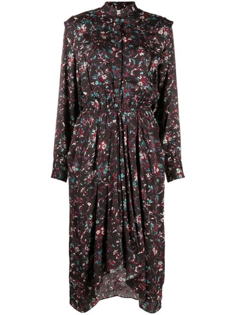 MARANT ÉTOILE Okleya floral-print midi dress - Black - zdjęcie produktu nr 1