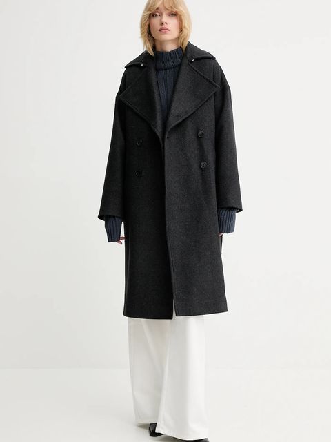 IRO płaszcz z wełną kolor szary WP137MEALIA