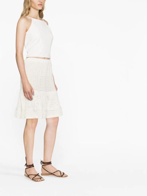 TWINSET pointelle knit skirt - White