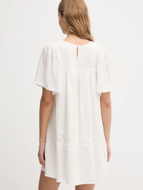 Hoss Intropia sukienka kolor beżowy mini rozkloszowana 8229136