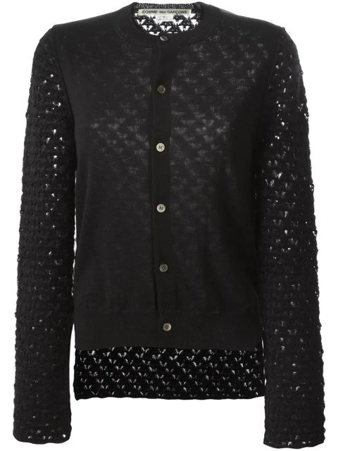 Comme Des Garçons open knit sleeve cardigan - Black - zdjęcie produktu nr 1